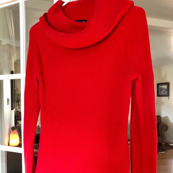 Tommy Hilfiger Sweaters - Bright red Tommy Hilfiger Cowl neck sweater. ❤️